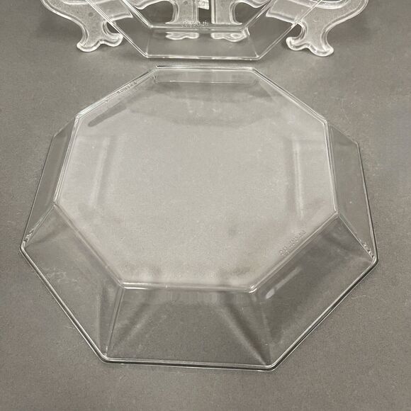 Arcoroc France Octime Clear Octagonal Bowls Glass 7 3/4" across Lot of 2 - Picture 6 of 8